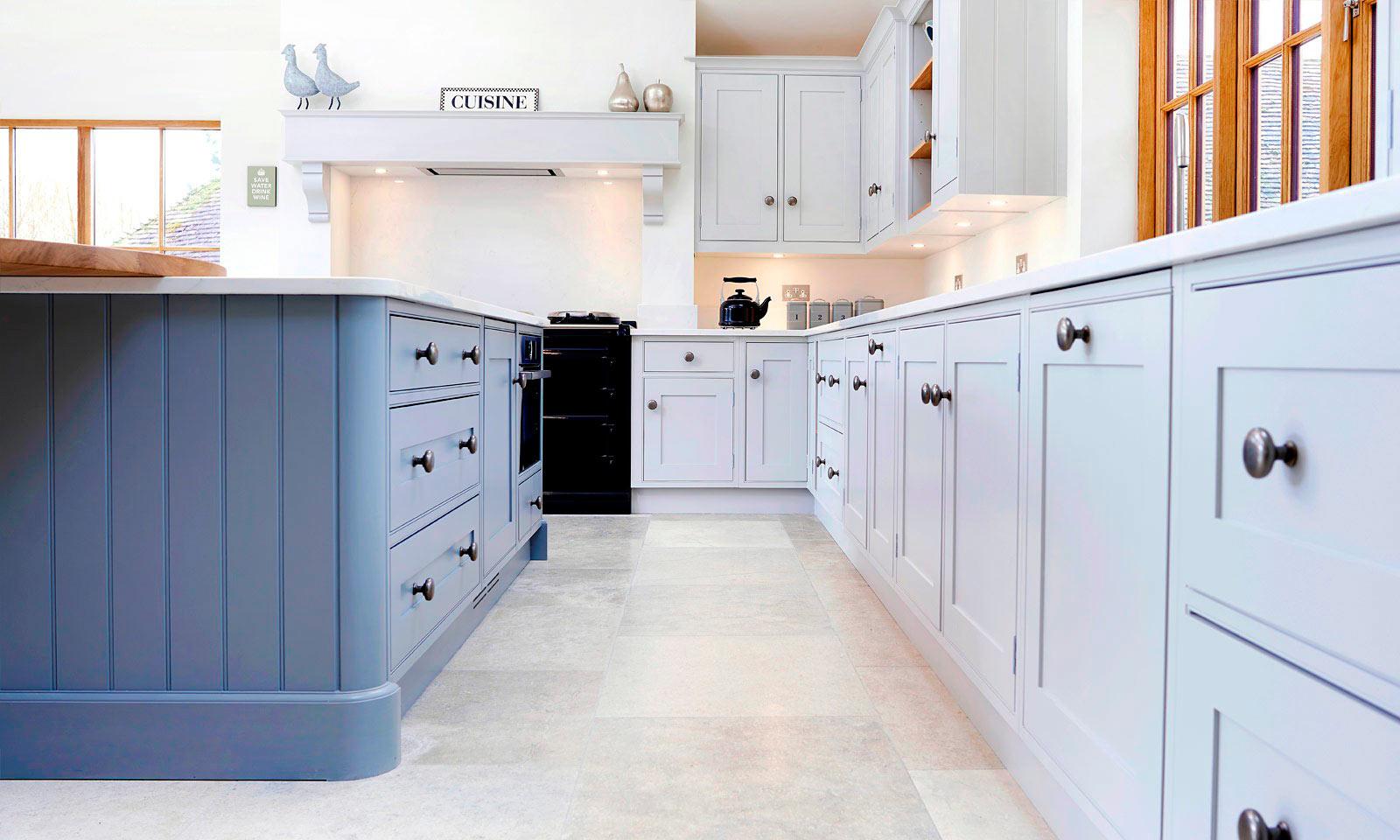 Painted Cabinets with Timber Accents